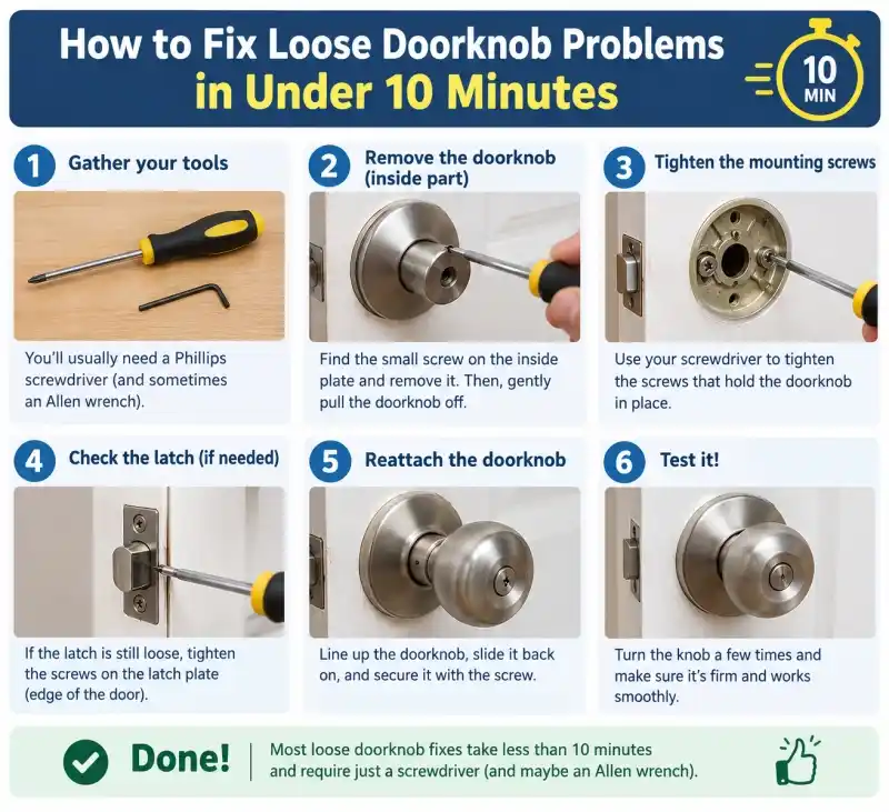 How to Fix Loose Doorknob Problems in Under 10 Minutes
